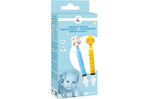 PLIC CARE - Lot de 2 Seringues Nasales Bébés - Aspirateur Irrigation Nasale - Nettoyage Efficace - Format Ludique - Embout Souple en Silicone sans BPA - 10 ml