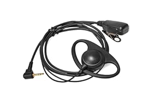 HYSHIKRA Oreillette de Talkie-walkie 1 Broche 2,5 mm Compatible avec Motorola TLKR T92 H2O T60 T80 T82 Extreme, Casque en Forme de D avec Micro (1 pièce)