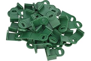 SANMUM Plastic Greenhouse Twist Clips, Shading Fixing Clips, Washers for Aluminium Greenhouse Insulation Bubble Netting Shading Fixing Fastener Kit (Green 50PCS L Extenders)