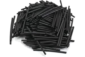 Othmro Lot de 200 Gaine Thermorétractable en PE, 2 mm x 60 mm, Noir, Taux de Rétrécissement 2:1, pour les Batteries, Condensateurs, Jouetsd, Isolation électrique