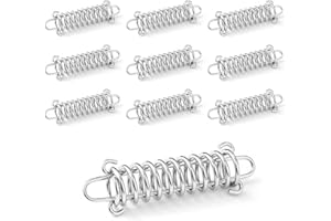 Amindz 10 Piezas Resortes de Tensión de Tienda,Tensor de Resorte Acero,Hebilla de Resorte con Gancho Double Hook,Muelle Elástico para Tiendas de campaña,Lonas