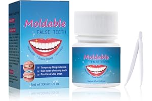 ‎MIIOTO Miioto Prothesenkleber, Provisorischer Zahnkleber, Zahnlücken Schließen, Vampire Gefälschte Zahnersatz DIY temporäre Zahnreparaturperlen-30ml