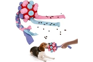 VidFair Snuffle Ball for Dogs with Interactive Bite Resistant Rope,Slow Dispensing Feeder, Dog Sniffing Ball Puzzle Toys, Snuffle Ball,Puppy Treat Dispenser,Portable and Fun