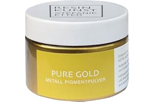 Resin Kunst Poudre pigmentaire métallique 50 g, or pur, poudre mica, pigments colorants, peinture époxy dorée