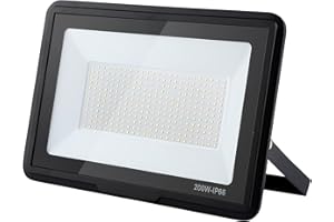 treoir 200w Flutlichtstrahler: 6000K Kaltweiß Superhell 20000LM IP66 Wasserdichter led strahler für Hinterhof/Stadion/Werkstatt Außenbeleuchtung