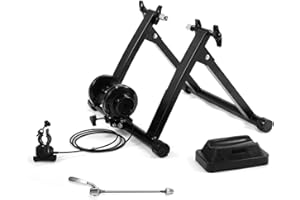 GYMAX Soporte de Bicicleta Plegable, Soporte Magnético para Bicicleta de Entrenamiento para Interiores, 8 Niveles con Liberac