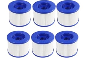YanBan Lot de 6 filtres de Piscine de Rechange pour Tube à Chaud - 104 mm - en Pet et Tissu Non tissé - Compatible avec Clever Spa