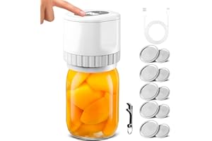 Avilia - Sigillatore Macchina Sottovuoto Alimenti per Barattoli Ø6,8/8,3 cm con 10 Tappi Inclusi, Sigillatura Automatica, Uso Domestico e da Viaggio, Alimentazione USB-C, Compatto e Portatile