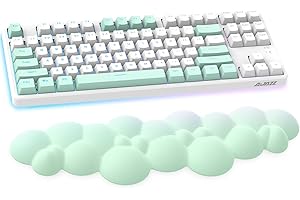 AJAZZ Cloud-Soft Repose-poignet ergonomique pour clavier à 100/87/68 touches matériau PU, base en caoutchouc antidérapant, mousse à mémoire de forme, repose-paume en forme de nuage, pour ordinateur portable