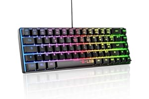 The G-Lab Keyz Hydrogen - Teclado Gaming Qwert - Incluye Ñ - Teclado para Juegos Semi mecanico - Teclado Gamer 60%, retroiluminación Multicolor - Mini Teclado Gamer silencioso, para PC,PS4,PS5