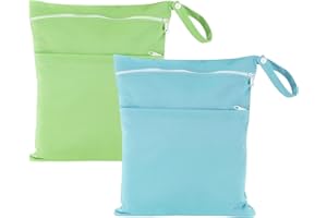 MetalNuts Sac à Langer Humide réutilisable - 2 pièces pour bébé, Voyages et activités Quotidiennes - Imperméable, Pratique et écologique