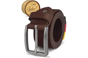 Cartvelli Vintage Ledergürtel Herren 40mm Made in Germany mit Geschenkbox - Echtleder-Gürtel Schließe Silber