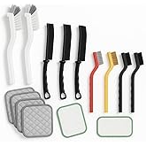 14 PCS Crevice Cleaning Brush & Scrubber Pad Set – Wire, Nylon & Brass Detail Brushes with Ergonomic Handles & Multi-Layer Sc