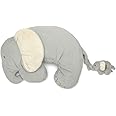 Mamas & Papas Tummy Time Roll, Interactive Soft Baby Pillow with Integrated Rattle, Elephant & Baby