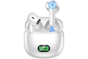 Eisreho Cuffie Bluetooth Auricolari Bluetooth 5.3 con 4 Microfono, 30 Ore Cuffie Wireless Hi-Fi Stereo Cuffiette Bluetooth Sport con LED Display, Cuffie Senza Fili per Androi iOS PC