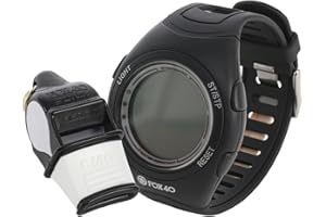 Fox 40 Schiedsrichteruhr-Set | Digitaluhr mit Stopp- & Countdown-Funktion | Extrem Laute 120 DB Trillerpfeife | Schiedsrichter Equipment | Schwarz