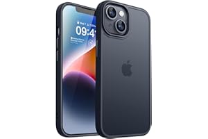 CANSHN Funda Mate para iPhone 14, Funda para iPhone 13 [Protección Militar] Funda Protectora Tacto Aterciopelado Mate Antirrayas Carcasa para iPhone 14/13 (Negro)