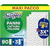 Swiffer Panni Cattura Polvere, 90 Microfibra Dry e 3 Lavapavimenti, e Sporco, Ottimo per Tutti i Tipi di Pavimenti e per i Pe