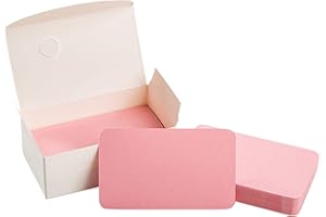 GAKA FAVOR 100Pcs Blank Pink Cards Note Paper Business Cards Vocabulary Word Card Message Card DIY Gift Card Blank Paper Tags（Pink）