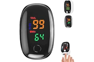 BIUBIULOVE Monitor De Oxígeno En Sangre 2025 Mejorado, Medidor De Glucosa LED No Invasivo, Medidor De Oxígeno No Invasivo, Medidor De Glucosa, Monitor De Glucosa En Sangre (Negro)