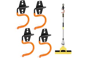 xyuayamz Porta Attrezzi da Parete, Portautensili per Giardino, Supporto da Parete per Utensili, Gancio per Attrezzi da Giardino per Scope Pale Rastrelli e Atrezzi da Giardino, Metallo, 4 Pezzi