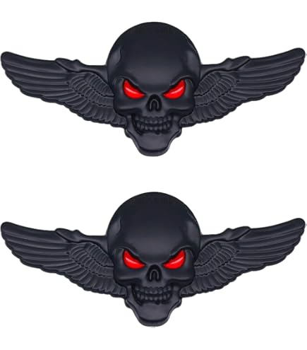 Metalen Schedel Autosticker, 2 Stuks 3D Zinklegering Embleem Badge Styling Accessoires voor Auto en Motorfiets