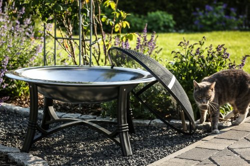 Moderne Feuerschale, Feuerkorb, Ø 76 cm, Edelstahl, Funkenhaube - 4