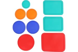 MRX SOLUTIONS Replacement Lids for Pyrex (1) 7202-PC 1 Cup Green (2) 7200-PC 2 Cup Orange (2) 7201-PC 4 Cup Blue (1) 7402-PC 6/7 Cup Red (2) 7210-PC 3 Cup Light Green (1) 7211-PC 6 Cup Red Round Rectangle