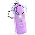 Qoosea Personal Alarm Pocket Alarm with 130 dB Emergency Safesound Personal Security Alarm Keyring with LED Light, Police Approved Alarm for Children, Women, Older Students (Purple)