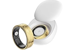 findtime Smart Ring Golden Smart Ring Android Smartringe für Damen und Herren Fitness Ring Tracker Schrittzähler Herzfrequenzmessung Schlafmonitor Gesundheitsüberwachung Aktivitätstracker,Gold#7