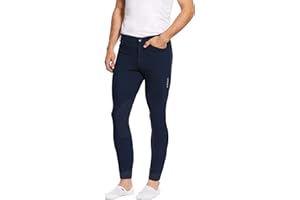ARIAT Mens Tri Triathlon Factor Grip Knee Patch Breeches - Navy - Easy Stretch