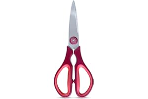 OYEMAT Tijeras de Cocina Profesionales de Acero Inoxidable | Rojas | Tijeras Multifunción para Cocinar con Precisión y Comodidad Todo Tipo de Alimentos (Rojo)