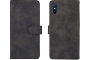 GOGME Leather Folio Funda para Xiaomi Redmi 9AT / Redmi 9A Funda, Flip Wallet Carcasa Tipo Libro Protector Magnético y Plegable de PU + TPU Soporte de Ranuras para Tarjetas, Negro