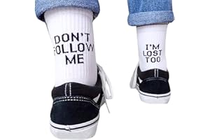 CHJIEJIE Peahop Lustige Socken Buchstaben Folgen Mir Nicht Beiläufige Socken ICH Bin AUCH VERLOREN Hip Hop Streetwear Skateboard Harajuku