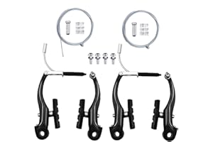 Hmseng 2 Paires Frein velo.Set de Frein de Vélo Complet,Kit de frein de vélo universel, câble de frein de vélo，Embouts