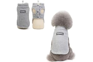 Kismaple Cappottino invernale per Cane Autunno Inverno Cappotto vello Caldo Vestiti per Cani piccola, media Rivestimento Cane Vestiti della Maglia Tuta (M (Busto 37cm, Indietro 25cm), Grigio)