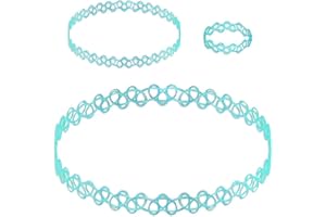 tumundo 1 Colore Set / 6 Colori Set Girocollo Collana Bracciale Anello retrò Alastico Cavigliera Tattoo Tatuaggio Gotico