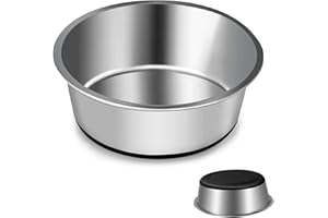 SUOXU Heavy Stainless Steel Dog Bowls,Large Dog Bowl With Non-slip Silicone Bases,Pet Feeding Bowls,2500ML Large Dog Feeder Bowls And Water Bowls(XL-26cm)
