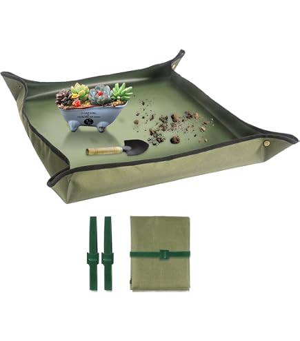 Wasserdichte Umtopfmatte 100x100 Cm – Schwarze PE-Matte Für Sauberes Umtopfen Drinnen & Draußen