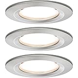 Paulmann Satin dimmable 93873 Premium Set Coin Slim Tondo Fi LED 3x6,8W 2700K 230V 51mm spazz/Alu 20.4 W, Ferro Spazzolato, 7