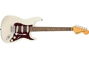 Squier by Fender Classic Vibe años '70 Stratocaster, Guitarra Eléctrica, Diapasón de Laurel, Blanco Olímpico