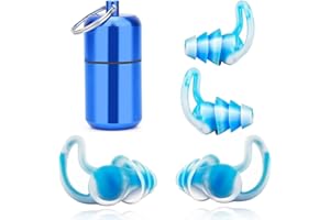 CHLFFUA Bouchon d'Oreille pour Dormir, Réutilisable et Lavable,Bouchons Doreilles Anti Bruit pour Sommeil,Natation,Concert,moto,Douce Silicone Bouchon Oreille offrir une Meilleure Protection Auditive Bleu