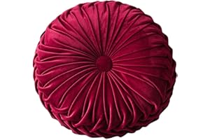 SHANGMAOYO Cuscino rotondo in velluto, cuscino pieghettato di zucca fatto a mano, cuscino rotondo in velluto per la casa divano poltrona letto Car Decor (D)