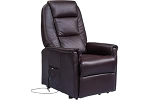 Sime David 2 Moteurs Cuir Fauteuil Electrique releveur Dispositif Médical 2 Roues siège à Micro-Ressorts fauteuils pour Personnes âgées Fauteuil de Relaxation Noir