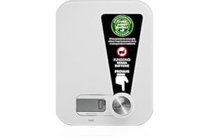 MACOM, Bilancia Elettronica per Alimenti senza Batterie, Bianco, Just Kitchen 868 Smart Scale