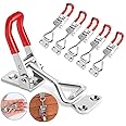 Serplex® 6 Pcs Toggle Clamp Latch With Lock Hole, Adjustable Latch, 330Lbs Holding Capacity, Heavy Duty Quick Release Pull Latch Toggle Clamp for Lid Jig, Cabinet, Tool Box Case