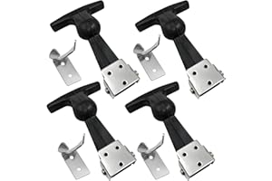 PORFOYO 4 Stück Haubenhalter Gummi, Haubenverschluss Gummi, T Griff Spannverschluss Gummi Halterung, Haubenhalter Universal, Motorhauben Verschlüsse Für Werkzeugkasten Fahrzeugmotor Motorhaube, Schwarz