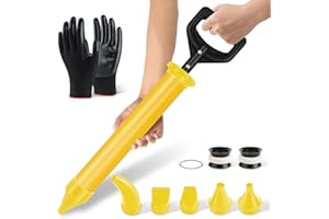 BQHRJG Mörtelspritze 5-in-1 - Mörtelpresse aus ABS-Kunststoff. Betonspritze zum Füllen von Rissen. Fugenpistole wird mit einem Paar Handschuhen geliefert