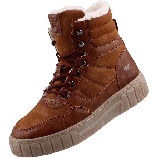 MUSTANG Damen Sneaker 1446605/243 – Mit Teddyfleece-Futter & Abgestepptem Schaft, Bequem & Stylisch