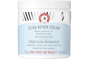 First Aid Beauty FAB, Ultra Repair Cream, Crème Ultra Réparatrice, Crème Hydratante Intensive pour Visage et Corps (170 g), Protège et Restaure la Peau Grasse ou Sensible